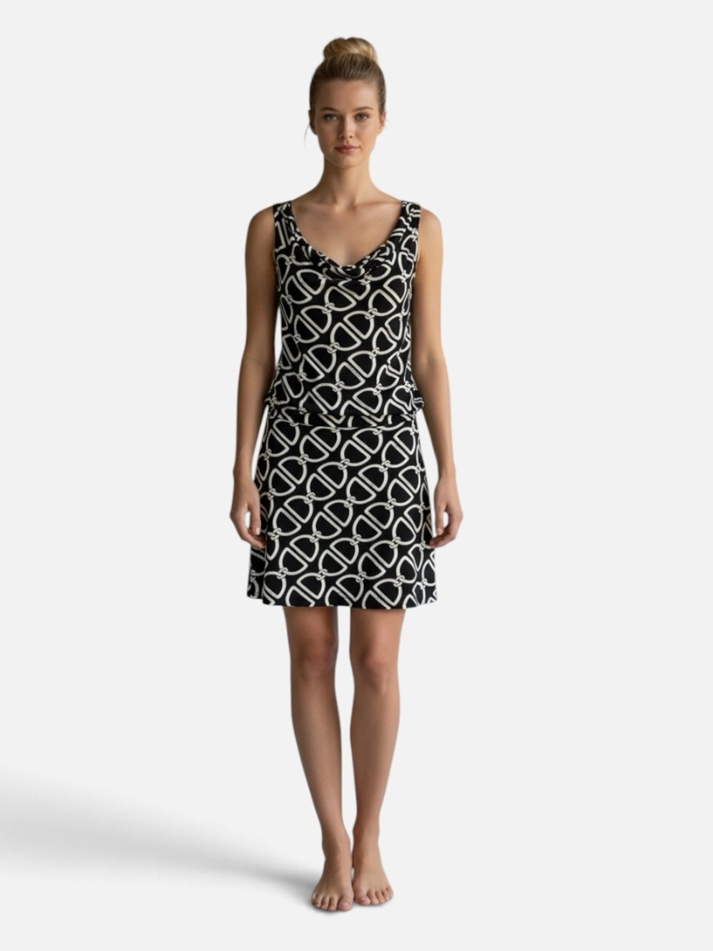 White House Black Market Black & White Geometric dress